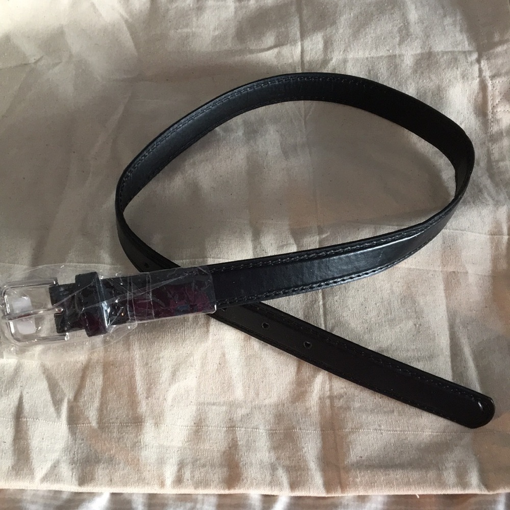 New Boy's Black Leather Belt size 16